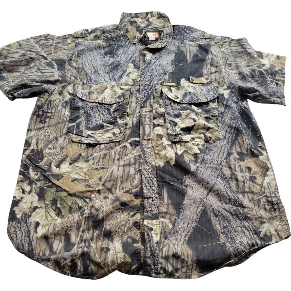 Remington Shirt Mens XL Hunting Button Up Vented Outdoor Camouflage Short Sleeve